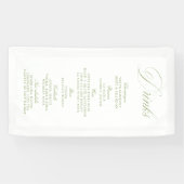 Banner zum eleganten Menü "Green Wedding Drinks Ba (Horizontal)