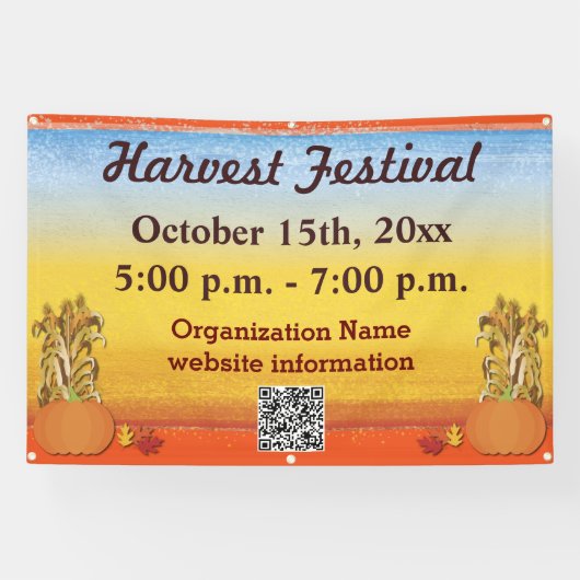 Banner zum Herbst Ernte QR Code Festival (Horizontal)