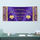 Banner zum Lila und Gold Happy Wedding Anniversary (Messe)