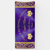 Banner zum Lila und Gold Happy Wedding Anniversary (Vertikal)