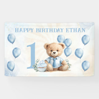 Banner zum Niedlichen Bären zum 1. Geburtstag