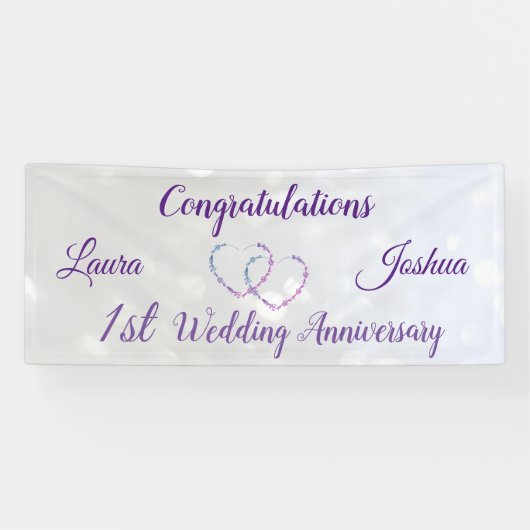 Banner zum personalisierten 1. Hochzeitstag (Horizontal)