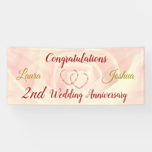Banner zum personalisierten 2. Hochzeitstag (Horizontal)