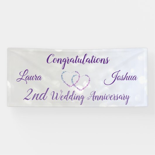 Banner zum personalisierten 2. Hochzeitstag (Horizontal)