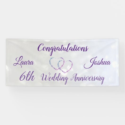 Banner zum personalisierten 6. Hochzeitstag (Horizontal)
