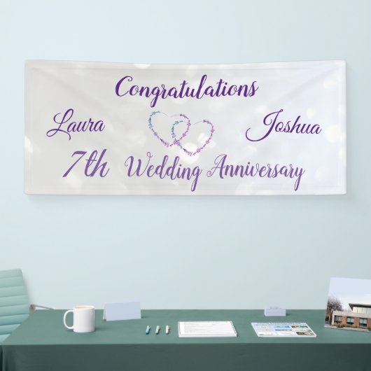 Banner zum personalisierten 7. Hochzeitstag (Messe)
