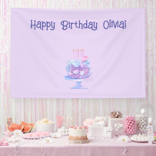 Banner zum personalisierten lila Geburtstag (Party)