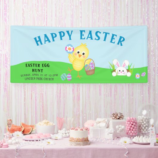 Banner zur niedlichen Bunny Ostereier-Jagd (Party)