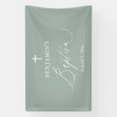 Banner zur Taufe des grünen weißen Kreuzes (Vertikal)