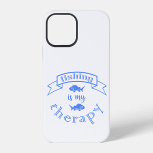 Bannerband Zitat Angeln ist meine Therapie iPhone 12 Hülle
