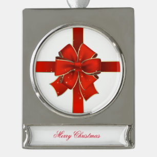 Bannerdekor - Silberplattiert/Bow Banner-Ornament Silber