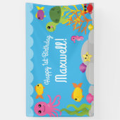 Bannerdekor unter dem Meeresspiegel 1. Geburtstag Banner (Vertikal)