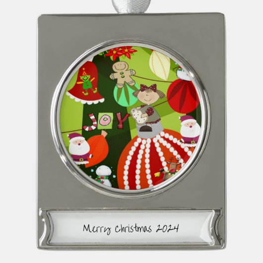 Bannerdekoration Banner-Ornament Silber (Vorderseite)