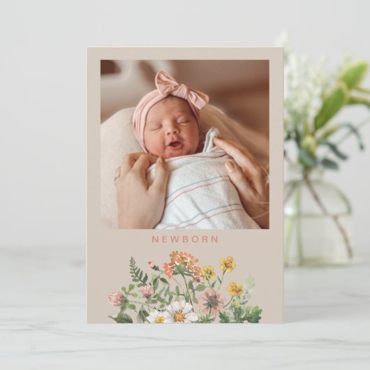 Bannerflagge im ersten Jahr der Wildblume | WILDBL Einladung (Stehend Vorderseite)