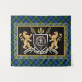 Bannerman Clan Abzeichen & Motto w/Lions Wandteppich (Vorderseite (Horizontal))