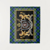 Bannerman Clan Abzeichen & Motto w/Lions Wandteppich (Vorderseite)