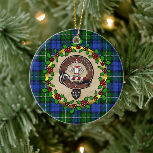 Bannerman Clan Abzeichen & Tartan Personalisierte  Keramik Ornament (Baum)
