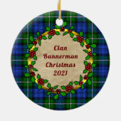 Bannerman Clan Abzeichen & Tartan Personalisierte  Keramik Ornament (Hinten)