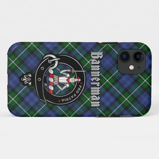 Bannerman Clan Abzeichen & Tartan Phone Case (Rückseite (Horizontal))