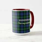 Bannerman Clan Abzeichen & Tartan Tasse (VorderseiteRechts)