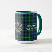 Bannerman Clan Abzeichen & Tartan Tasse (VorderseiteRechts)