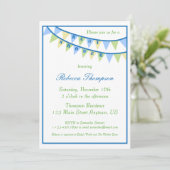 Banners Baby Shower Einladung (Stehend Vorderseite)