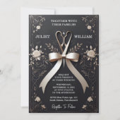 Banners Bows Satin Chic Ribbon schneiden Hochzeit Einladung (Vorderseite)