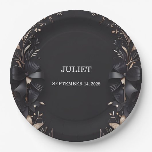 Banners Bows Satin Ribbon Cutting Brautparty Pappteller (Vorderseite)