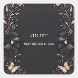 Banners Bows Satin Ribbon Cutting Brautparty Quadratischer Aufkleber