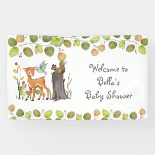 Banners Woodland Animals Baby Dusche Banner