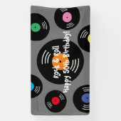 Bannerzeichen "cool Rock and Roll Birthday" Banner (Vertikal)