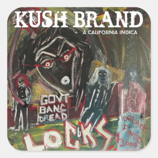 BANNING DER DREAD-KUSH-MARKE QUADRATISCHER AUFKLEBER
