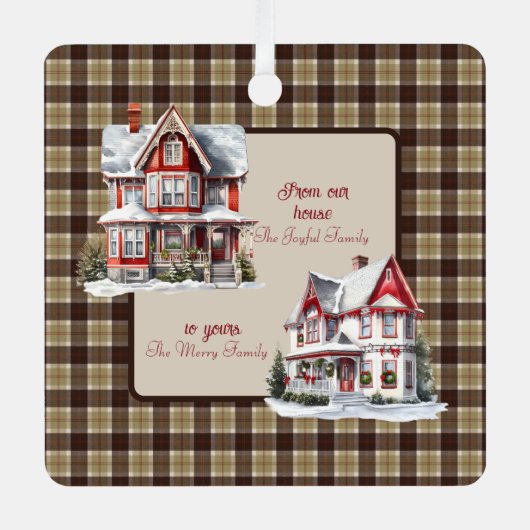 Bannockbane Original Scottish Tartan Christmas Ornament Aus Metall (Vorderseite)