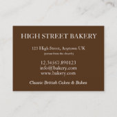 Banoffee Banana Toffee Pie Slice UK Britische Bäck Visitenkarte (Rückseite)