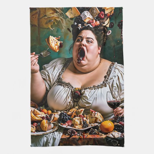 "Banquet of Chaos" Surreal farbenfrohe Kunstwerke Geschirrtuch (Vertikal)