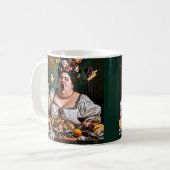 "Banquet of Chaos" Surreal farbenfrohe Kunstwerke Kaffeetasse (Vorderseite Links)