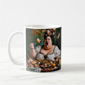 "Banquet of Chaos" Surreal farbenfrohe Kunstwerke Kaffeetasse (Links)