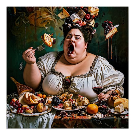 "Banquet of Chaos" Surreal farbenfrohe Kunstwerke Poster (Vorderseite)