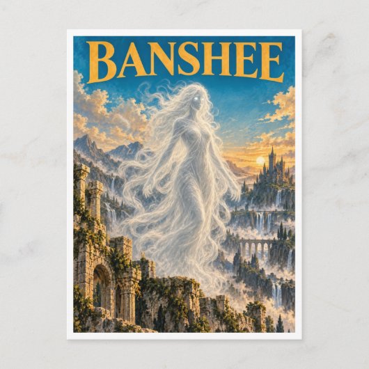 Banshee, Gothic Fantasy Monster Postkarte (Vorderseite)