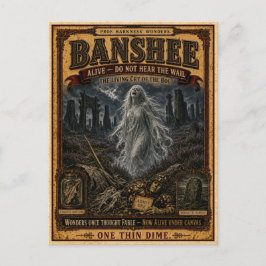 Banshee, Vintage Zirkusmonster Postkarte