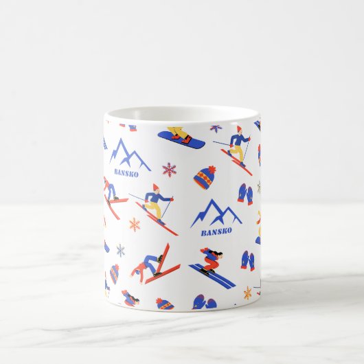 Bansko Bulgaria Balkan Ski Snowboard Muster Kaffeetasse (Mittel)