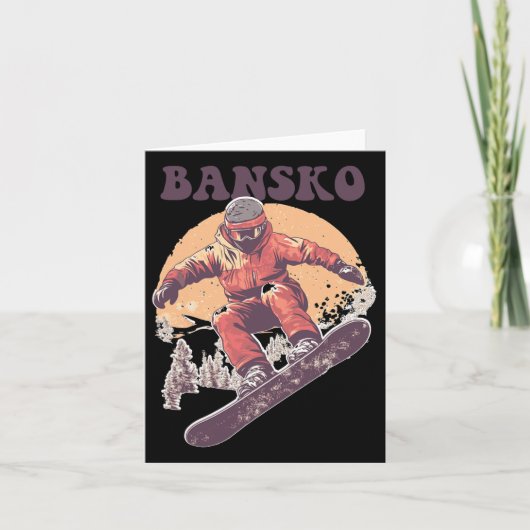 Bansko Bulgaria Retro Snowboard Karte (Vorderseite)