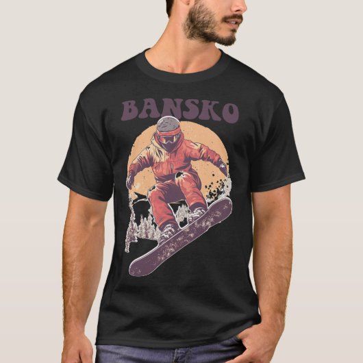 Bansko Bulgaria Retro Snowboard T-Shirt (Vorderseite)
