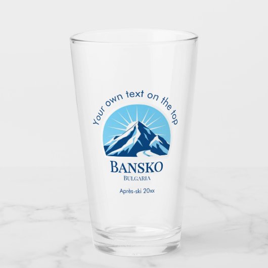 Bansko Bulgarien Skigebiet Getränke Bier Glas (Vorderseite)