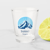 Bansko Bulgarien Skigebiet Souvenir Schnapsglas (Vorderseite)