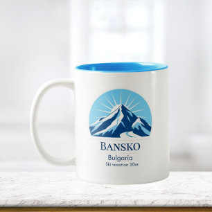Bansko Bulgarien Skigebiet Souvenirgeschenk Zweifarbige Tasse