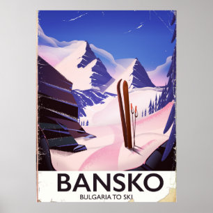 Bansko Bulgarien zum Skifahren Poster