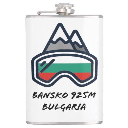 Bansko Ski Snowboard Resort Tasse Flachmann (Vorderseite)