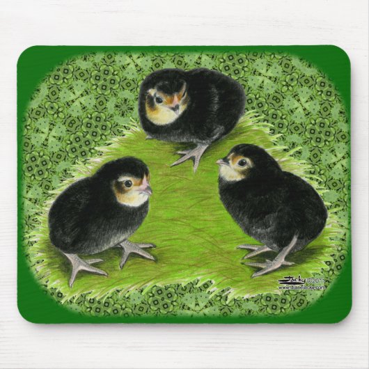 Bantam Chicks im Garten Mousepad (Vorne)