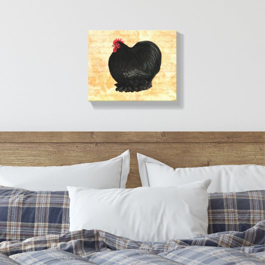 Bantam Cochin Rooster Leinwanddruck (Insitu (Schlafzimmer))